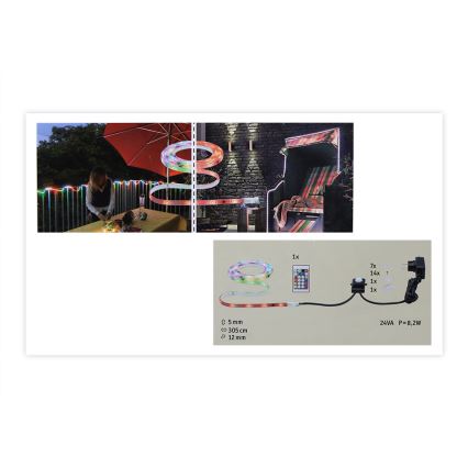 Paulmann 70698 -LED RGB/6,4W IP67 Himmennettävä valonauha ulkokäyttöön WATERLED 3m 230V+ kauko-ohjain