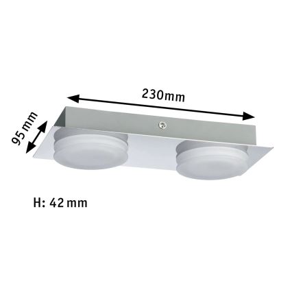 Paulmann 70883 - 2xLED/4,7W IP23 Kylpyhuoneen seinävalaisin DORADUS 230V