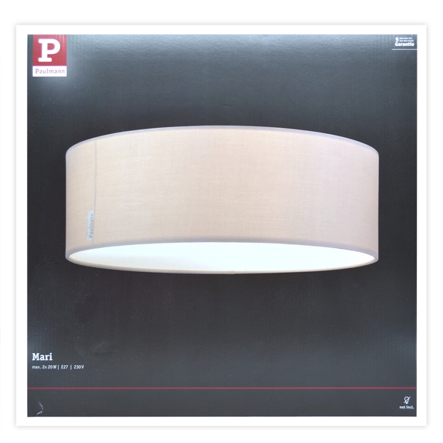 Paulmann 70952 - 2xE27/20W Kattovalo MARI 230V beige