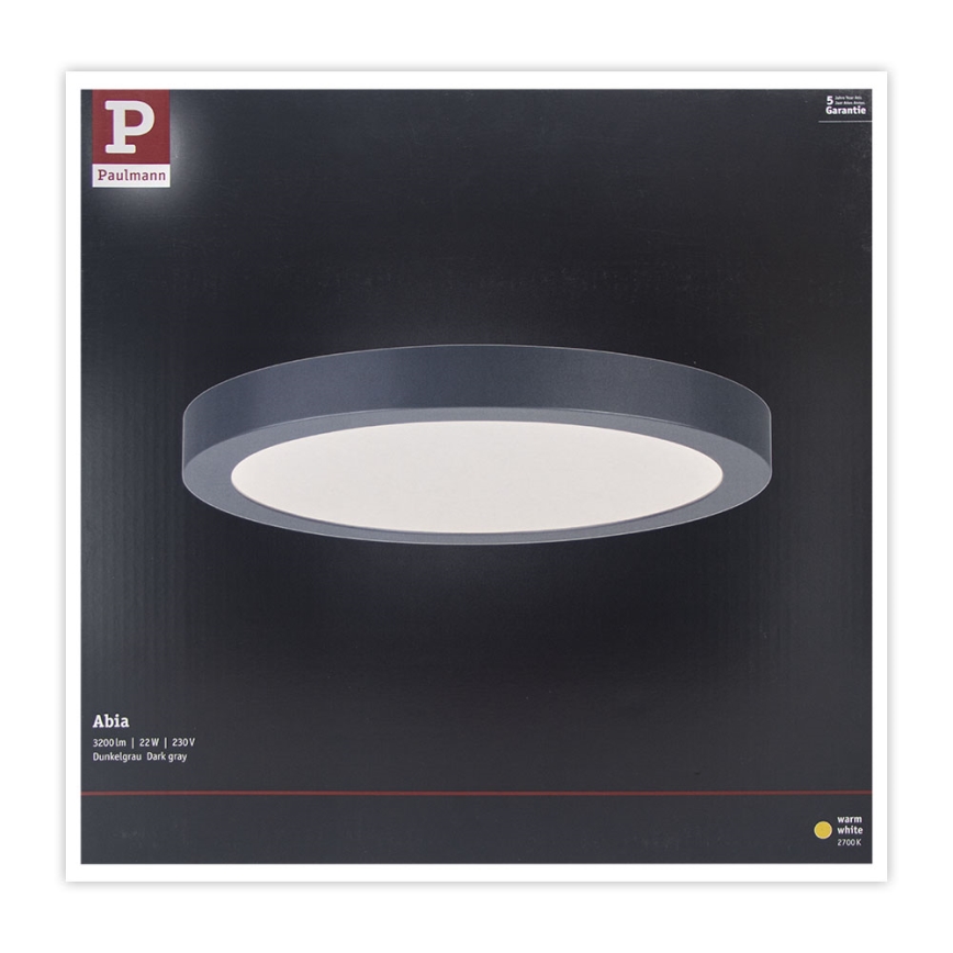 Paulmann 70988 - LED/22W Kattovalo ABIA 230V antrasiitti