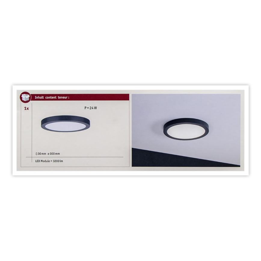 Paulmann 70988 - LED/22W Kattovalo ABIA 230V antrasiitti