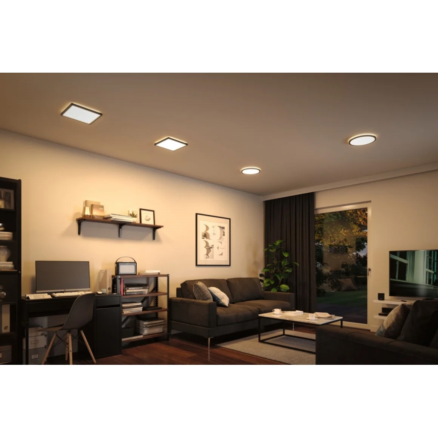 Paulmann 70997 - LED/11,2W Liitetty paneeli ATRIA 230V 3000K halkaisija 19 cm musta