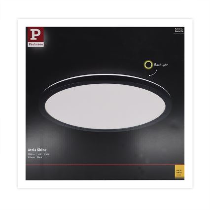 Paulmann 70998 - LED/16W Liitetty paneeli ATRIA 230V 3000K halkaisija 29,3 cm musta