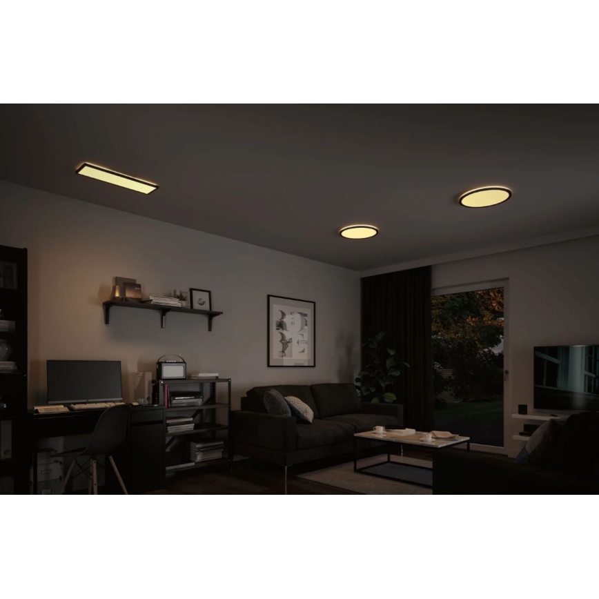 Paulmann 70999 - LED/22W Himmennyspaneeli ATRIA 230V 3000K halkaisija 42 cm musta