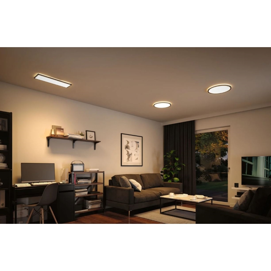 Paulmann 71003 - LED/22W Himmennyspaneeli ATRIA 230V 3000K 20x58 cm musta