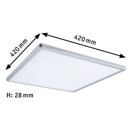 Paulmann 71009 - LED/22W Himmennyspaneeli ATRIA 230V 4000K 42x42 cm mattakromi
