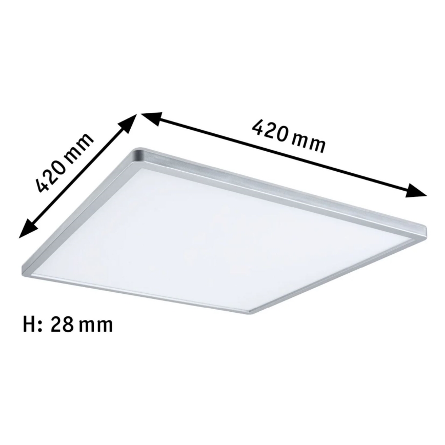 Paulmann 71009 - LED/22W Himmennyspaneeli ATRIA 230V 4000K 42x42 cm mattakromi