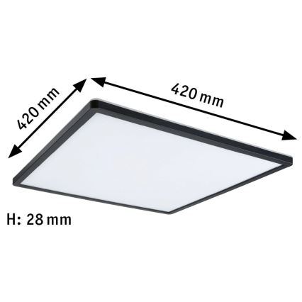 Paulmann 71016 - LED/22W Himmennyspaneeli ATRIA 230V 4000K 42x42 cm musta