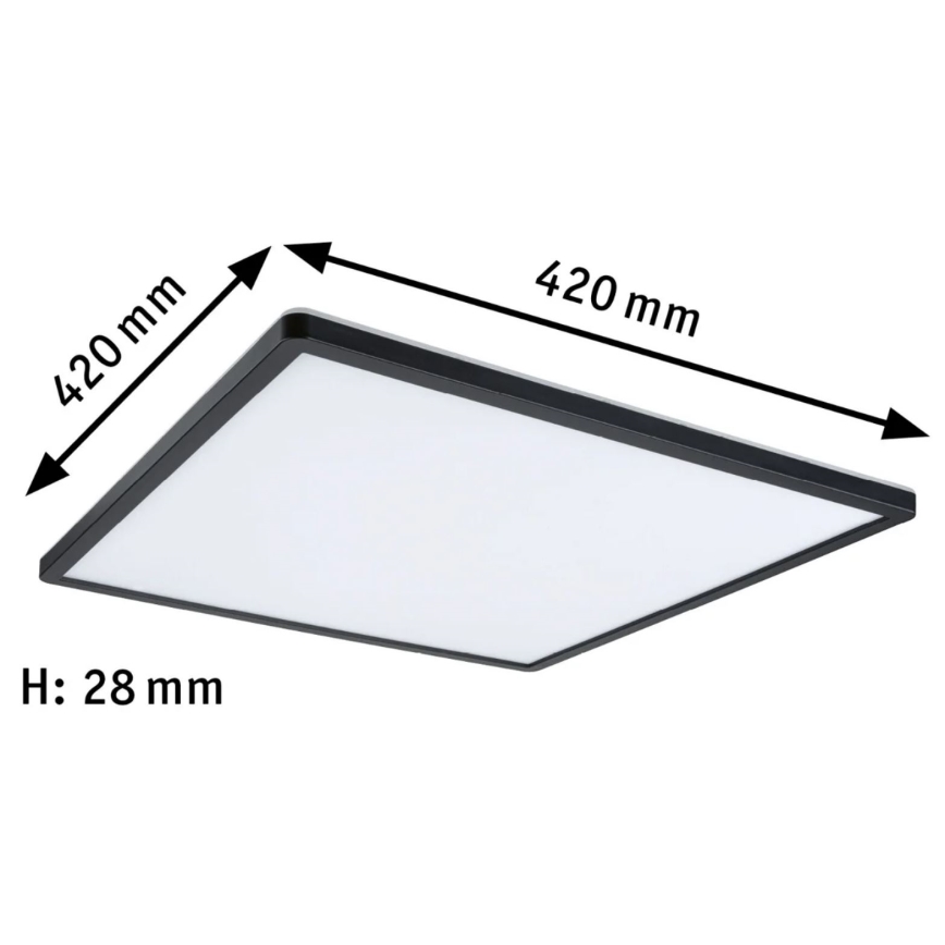 Paulmann 71016 - LED/22W Himmennyspaneeli ATRIA 230V 4000K 42x42 cm musta