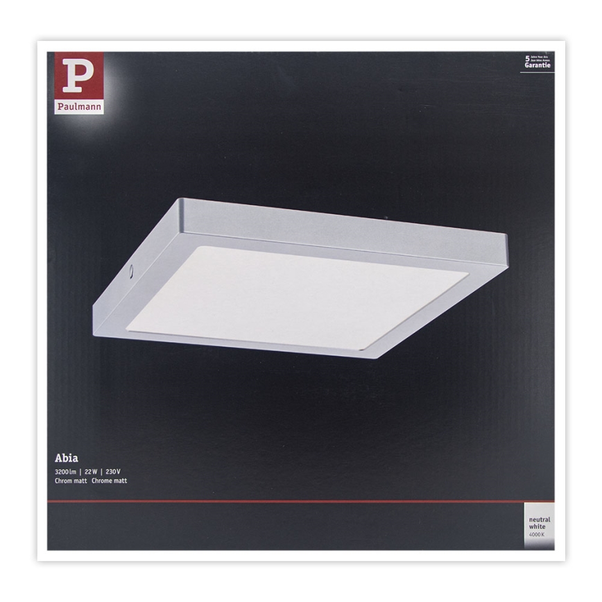 Paulmann 71024 - LED/22W Kattovalo ABIA 230V mattakromi