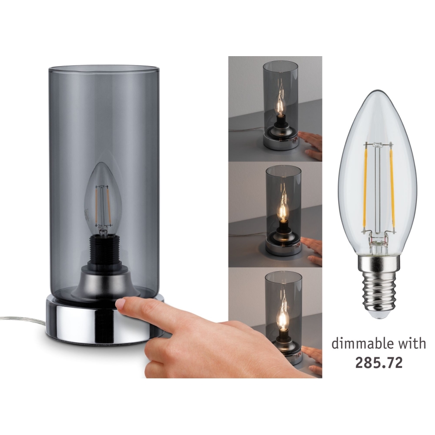 Paulmann 77056 - 1xE14/20W Himmennettävä kosketuspöytävalaisin PINJA 230V