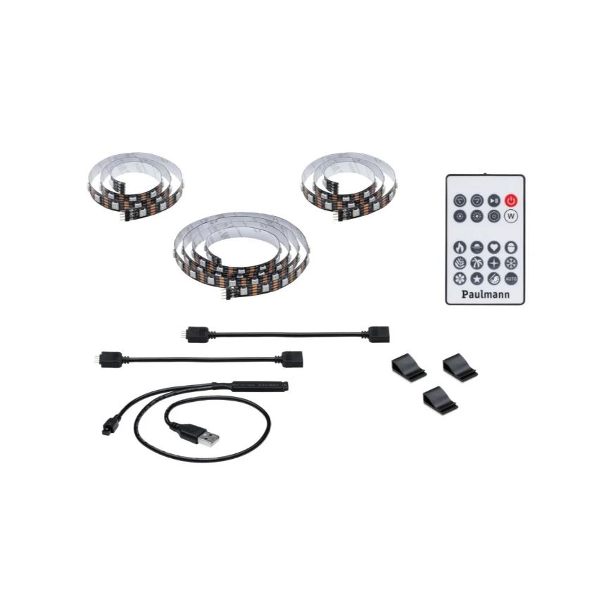 Paulmann 78880 - LED/3,5W RGB Himmennettävä nauha televisioon 2m ZOLL 5V + kauko-ohjaus