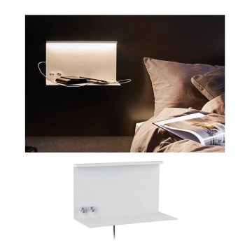 Paulmann 78919 - LED/4,5W Himmennysvalo hyllyllä ja USB + LED/1,6W 230V