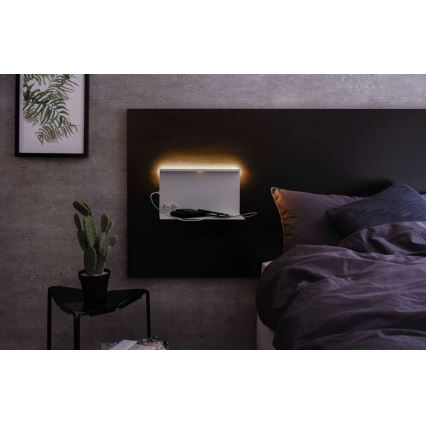 Paulmann 78919 - LED/4,5W Himmennysvalo hyllyllä ja USB + LED/1,6W 230V