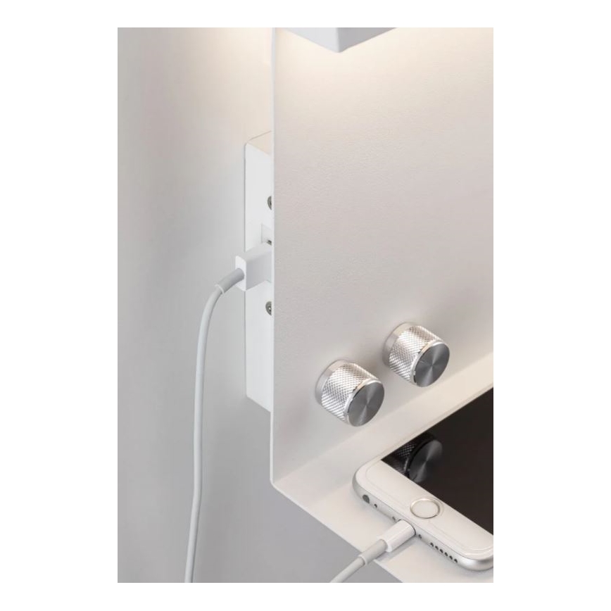 Paulmann 78919 - LED/4,5W Himmennysvalo hyllyllä ja USB + LED/1,6W 230V