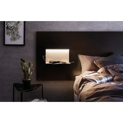 Paulmann 78919 - LED/4,5W Himmennysvalo hyllyllä ja USB + LED/1,6W 230V