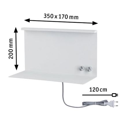 Paulmann 78919 - LED/4,5W Himmennysvalo hyllyllä ja USB + LED/1,6W 230V
