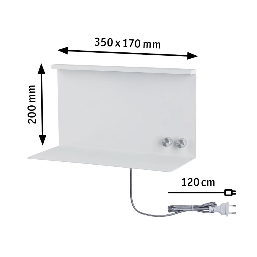 Paulmann 78919 - LED/4,5W Himmennysvalo hyllyllä ja USB + LED/1,6W 230V