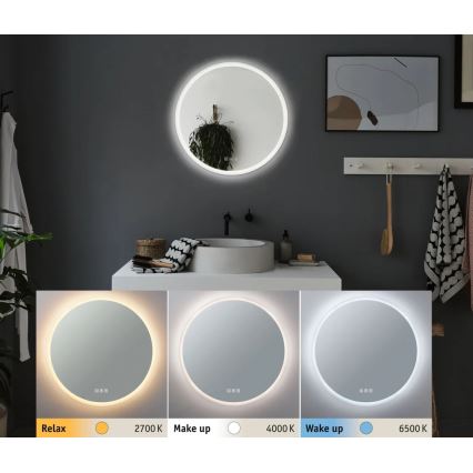 Paulmann 78952- LED/21W IP44 Himmennettävä kylpyhuone lämmitetty taustavalaistu peili MIRA 230V