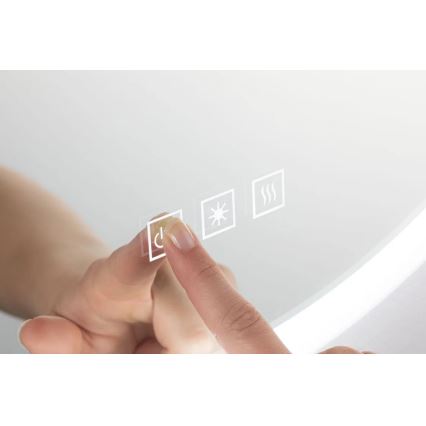 Paulmann 78952- LED/21W IP44 Himmennettävä kylpyhuone lämmitetty taustavalaistu peili MIRA 230V
