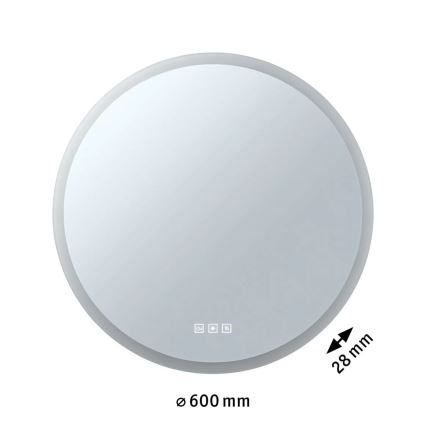 Paulmann 78952- LED/21W IP44 Himmennettävä kylpyhuone lämmitetty taustavalaistu peili MIRA 230V
