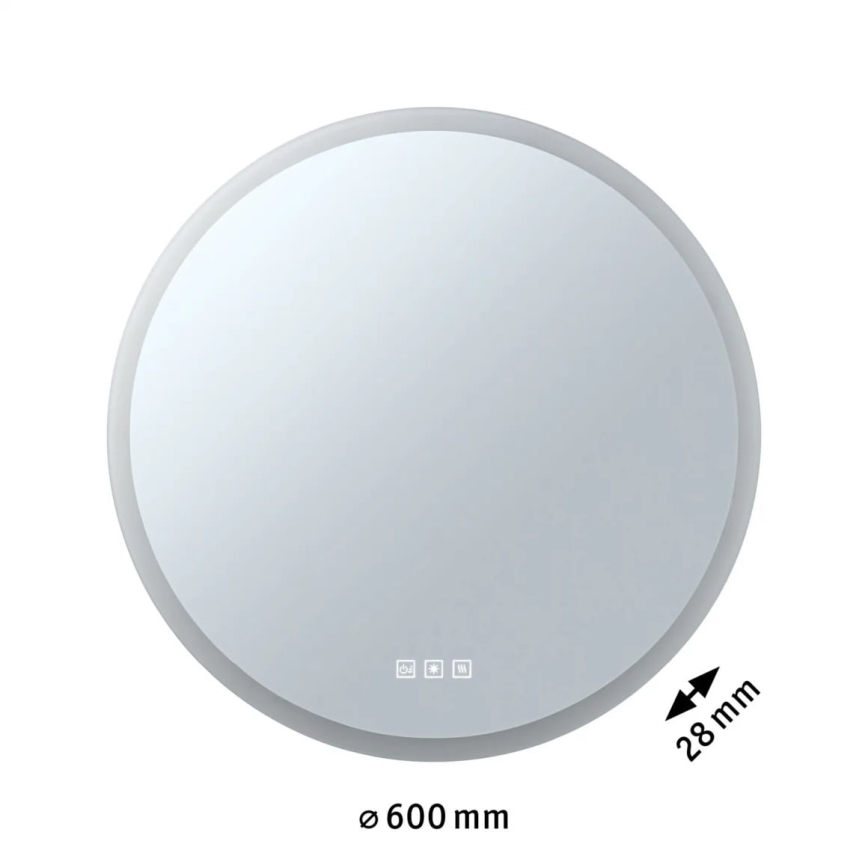 Paulmann 78952- LED/21W IP44 Himmennettävä kylpyhuone lämmitetty taustavalaistu peili MIRA 230V