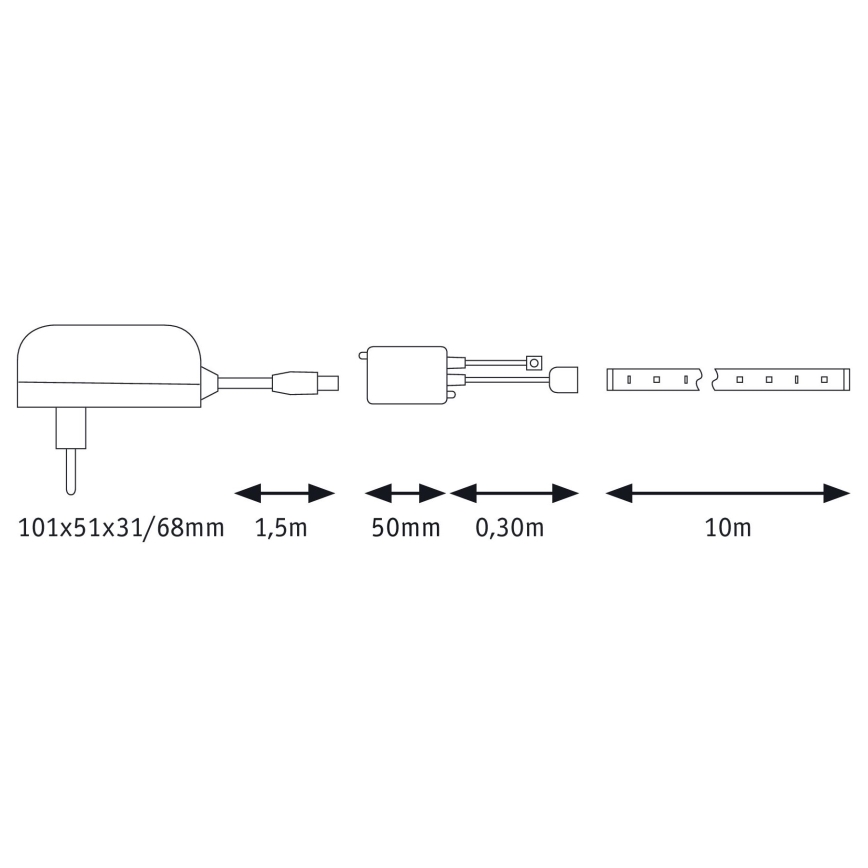 Paulmann 78978 - LED RGB / 20W himmennettävä nauha yksinkertainen 5m 230V + RC
