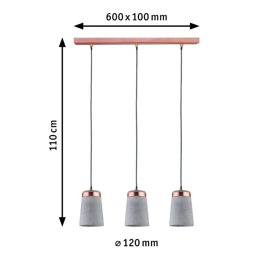 Paulmann 79626 - 3xE27/20W Kattokruunu johdossa NEORDIC STIG 230V