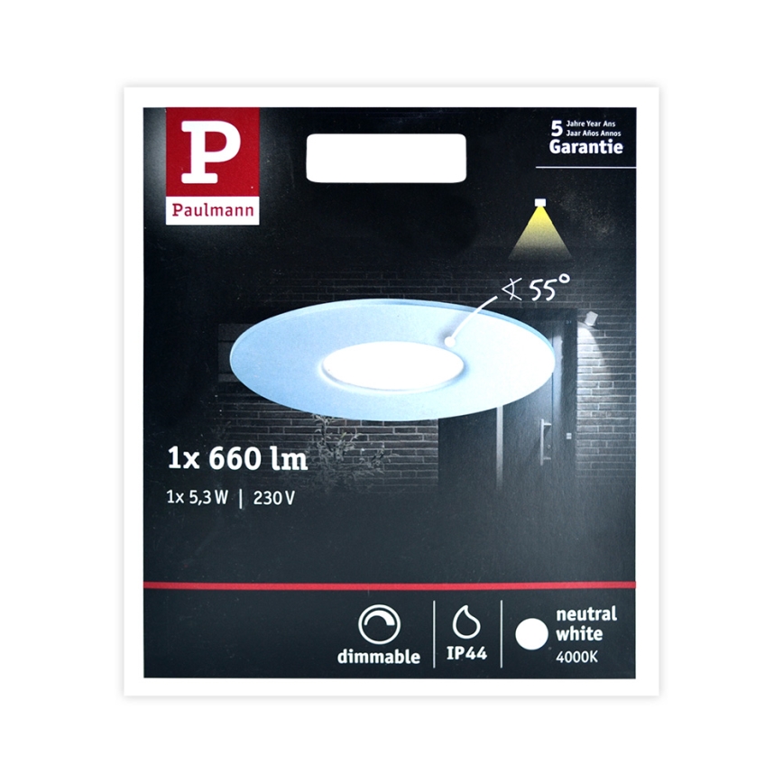 Paulmann 79669 - LED/5,3W IP44 Himmennettävä upotettava kylpyhuonevalaisin HOUSE 230V