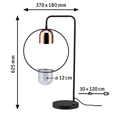 Paulmann 79746 - 1xGU10/20W pöytävalaisin FANJA 230V savunvärinen