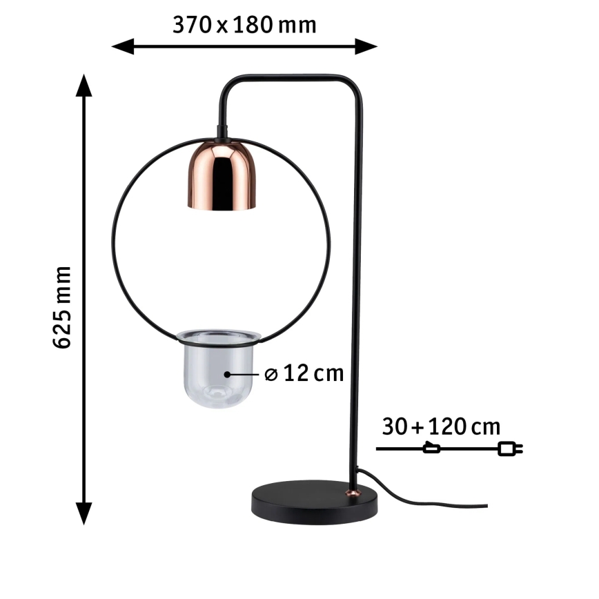 Paulmann 79746 - 1xGU10/20W pöytävalaisin FANJA 230V savunvärinen