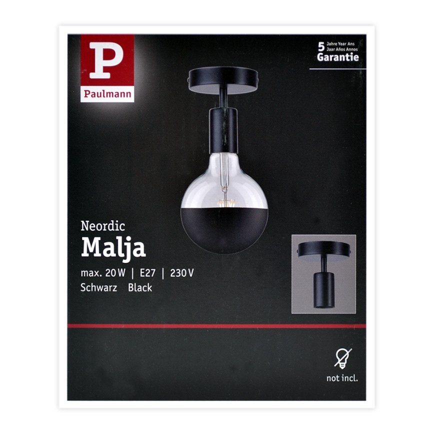 Paulmann 79760 - Kattovalo HALDOR 1xE27/20W/230V