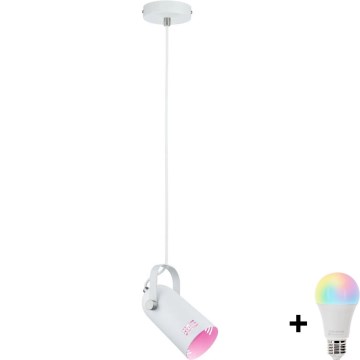 Paulmann 79767 - LAVEA LED RGBW riippuvalaisin kaapelilla 1xE27/15W 230V valkoinen