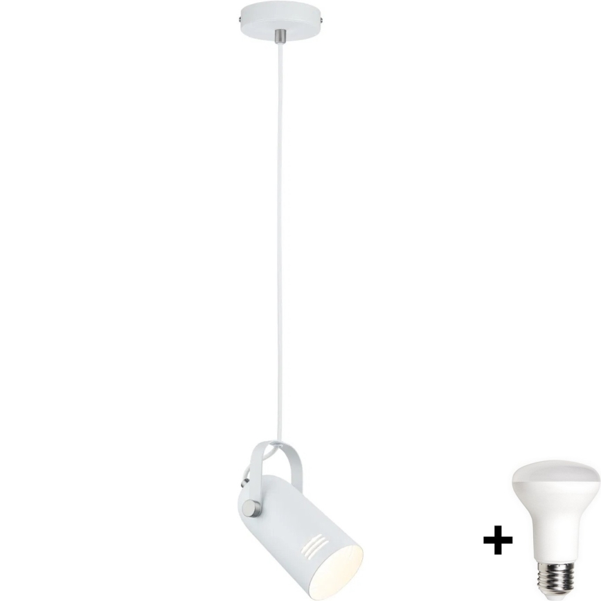 Paulmann 79767 - LED 1xE27/8W riippuvalaisin kaapelilla LAVEA 230V valkoinen