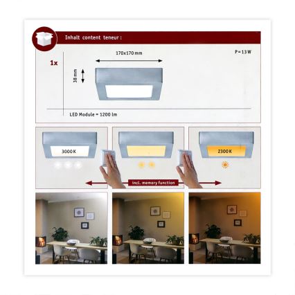 Paulmann 79791 - LED/10,2W Kattovalo CARPO 230V 2300-3000K
