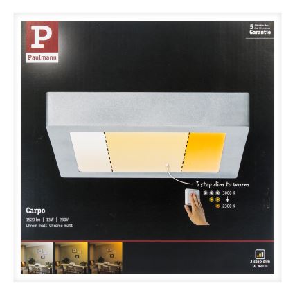 Paulmann 79794 - LED/13W Kattovalo CARPO 230V 2300/2500/3000K
