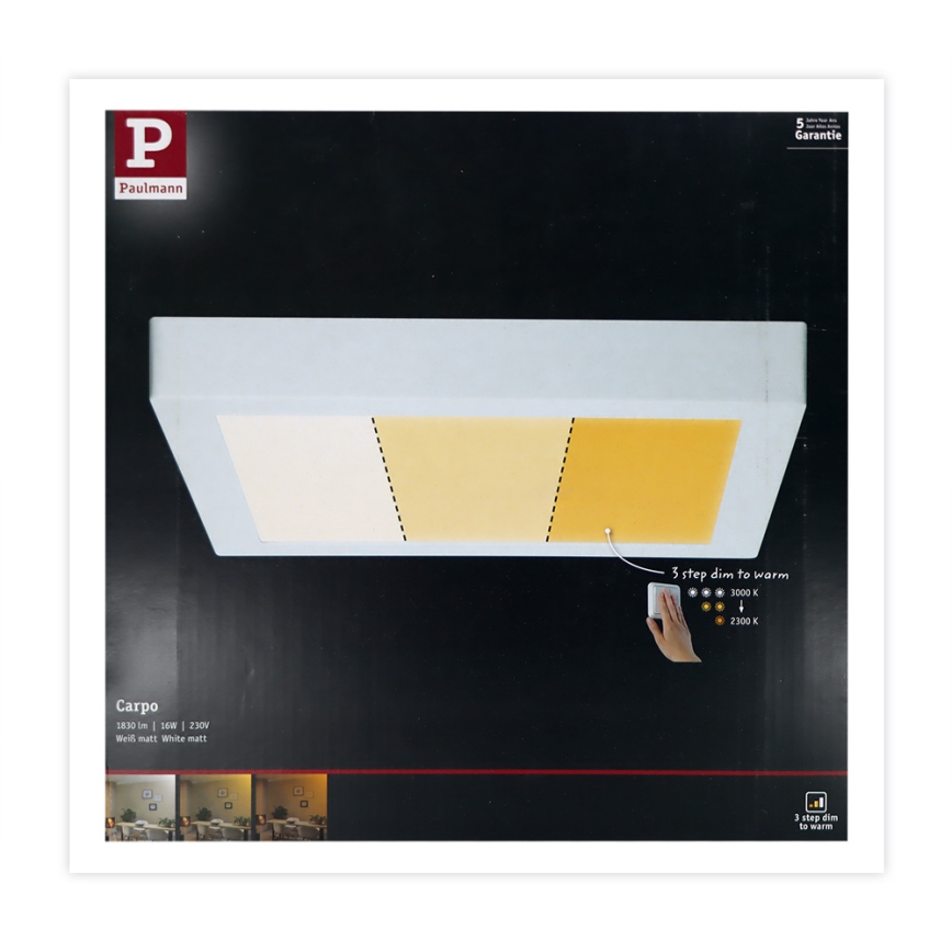 Paulmann 79801 - LED/13W Kattovalo CARPO 230V 2300/2500/3000K