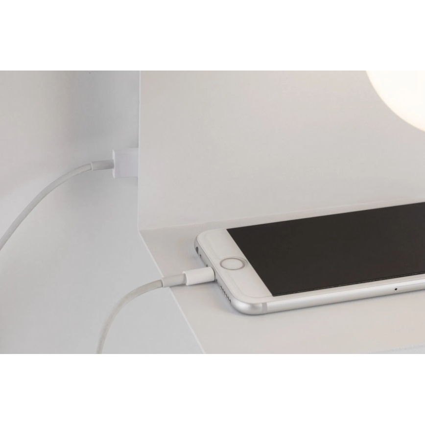 Paulmann 79812 - 1xE27/40W Seinävalaisin hyllyllä ja USB-portilla CALVANI 230V valkoinen