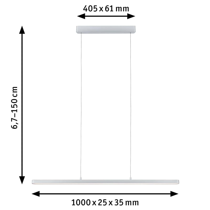 Paulmann 79900 - LED/42W Himmennettävä kattokruunu johdossa LENTO 230V mattakromi
