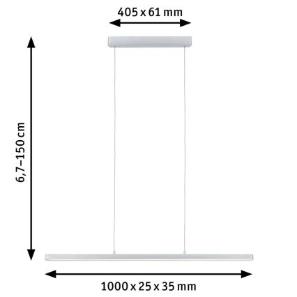 Paulmann 79902 - LED/43W Himmennettävä kattorkuunu johdossa SMART LENTO 230V 2700-6000K