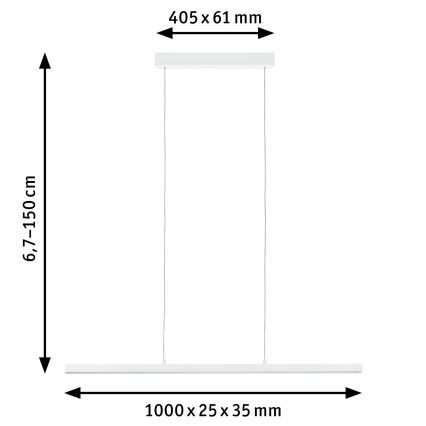 Paulmann 79903 - LED/43W Himmennettävä kattokruunu johdossa SMART LENTO 230V 2700-6000K