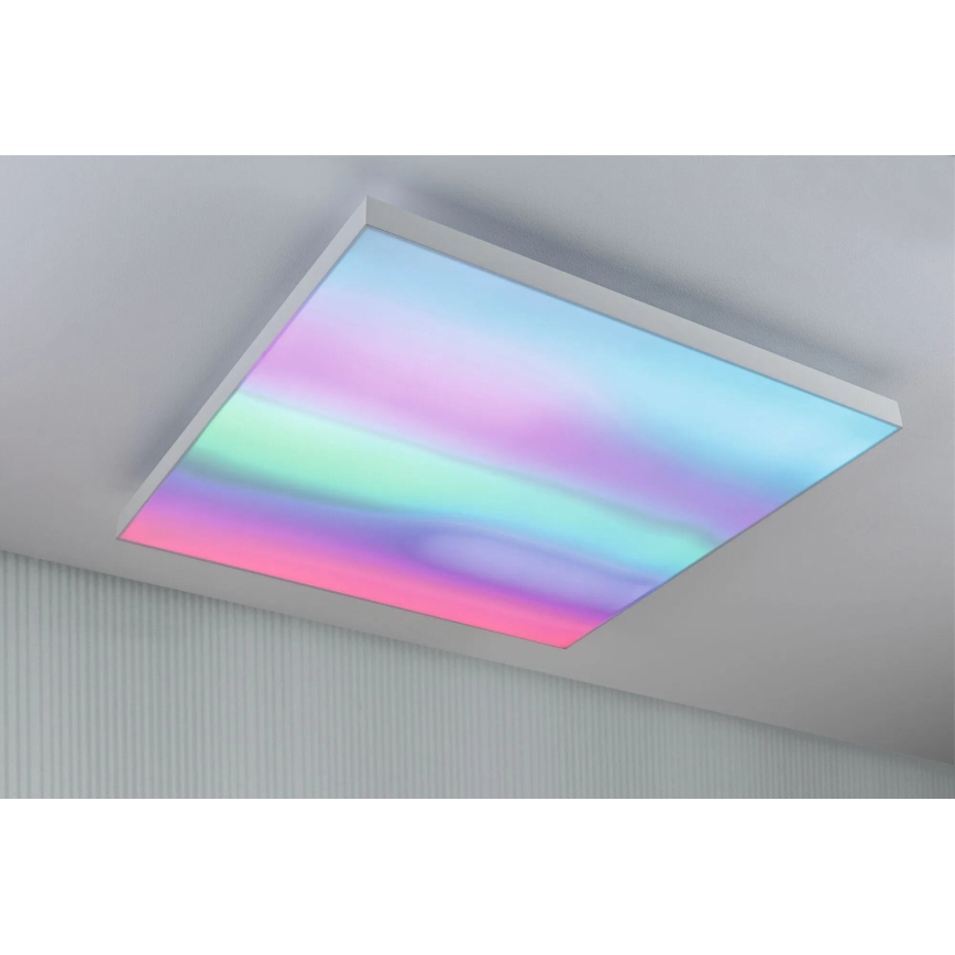 Paulmann 79910 - LED/31W RGBW Himmennettävä kattovalaisin LORIA 230V 3000–6500K 59,5 x 59,5 cm valkoinen + kaukosäädin