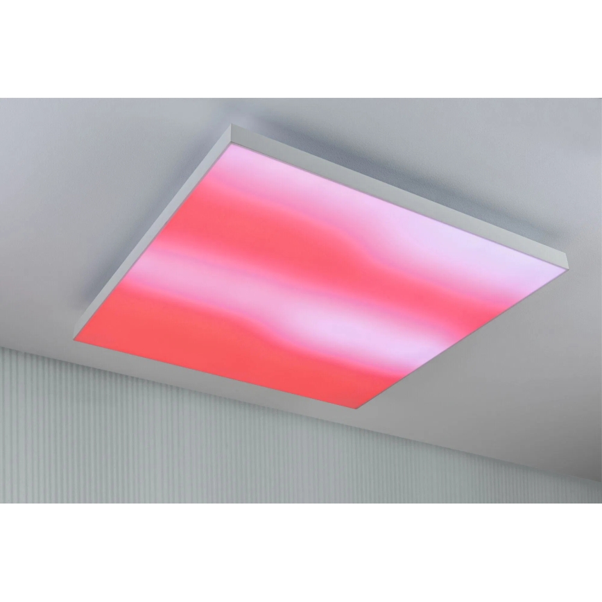 Paulmann 79910 - LED/31W RGBW Himmennettävä kattovalaisin LORIA 230V 3000–6500K 59,5 x 59,5 cm valkoinen + kaukosäädin