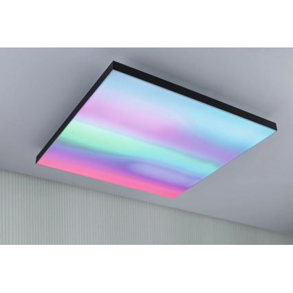 Paulmann 79913 - LED/31W RGBW Himennettävä kattovalaisin LORIA 230V 3000-6500K 59,5x59,5 cm musta + kaukosäädin