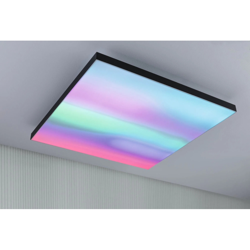 Paulmann 79913 - LED/31W RGBW Himennettävä kattovalaisin LORIA 230V 3000-6500K 59,5x59,5 cm musta + kaukosäädin