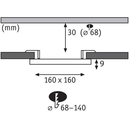 Paulmann 79948 - LED/12W IP44 Himennettävä kylpyhuoneeseen uppoasennettava alasvalo VARIFIT 230V