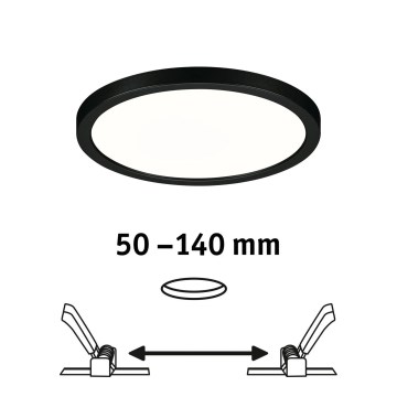 Paulmann 79965 - LED/13W IP44 Himennettävä kylpyhuoneen upotettava alasvalo AREO 230V halkaisija 17,5 cm musta