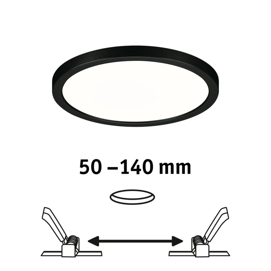 Paulmann 79965 - LED/13W IP44 Himennettävä kylpyhuoneen upotettava alasvalo AREO 230V halkaisija 17,5 cm musta