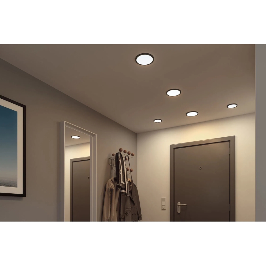 Paulmann 79965 - LED/13W IP44 Himennettävä kylpyhuoneen upotettava alasvalo AREO 230V halkaisija 17,5 cm musta