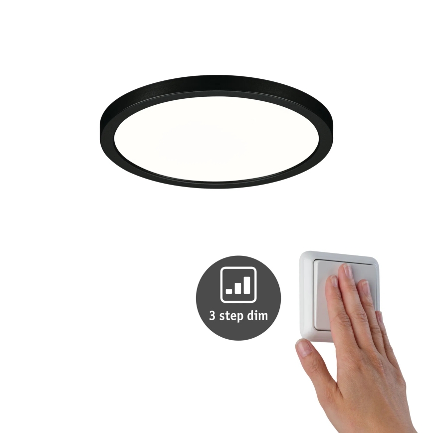 Paulmann 79965 - LED/13W IP44 Himennettävä kylpyhuoneen upotettava alasvalo AREO 230V halkaisija 17,5 cm musta